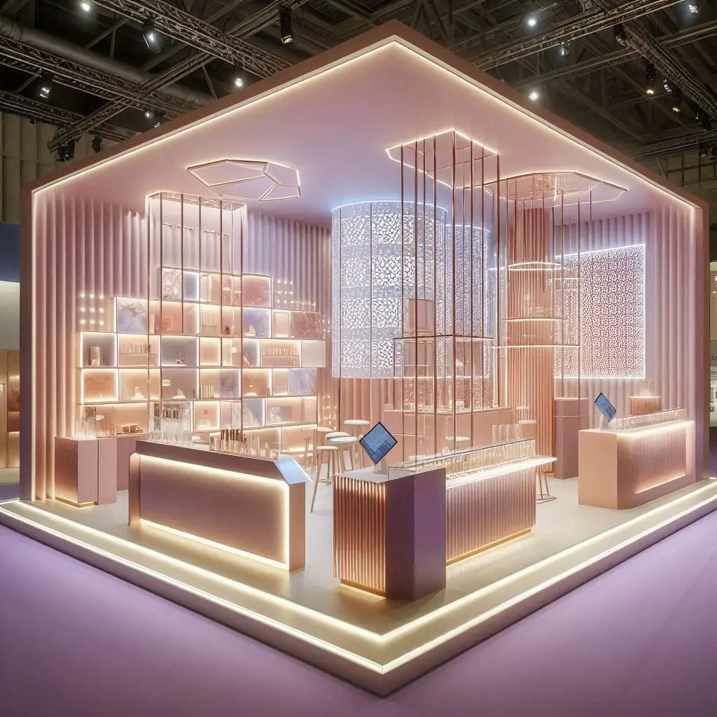 Trade show booth illuminated displays